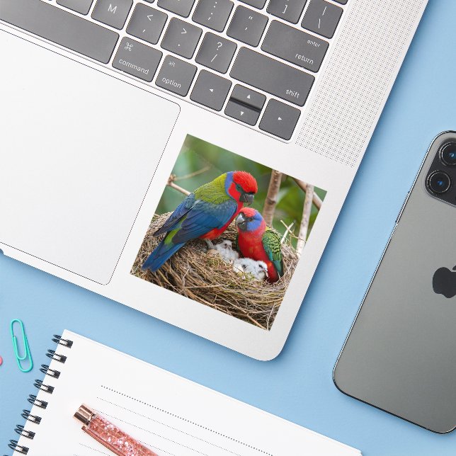 Sticker Rosella (Ordinateur portable avec iPhone)