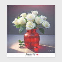 Roses Blanches Dans Un Vase En Verre Transparent R