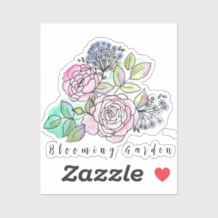 Sticker Roses florissants dans les taches d'aquarelle T-sh