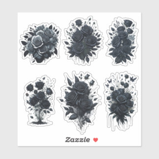 Sticker Roses painted black