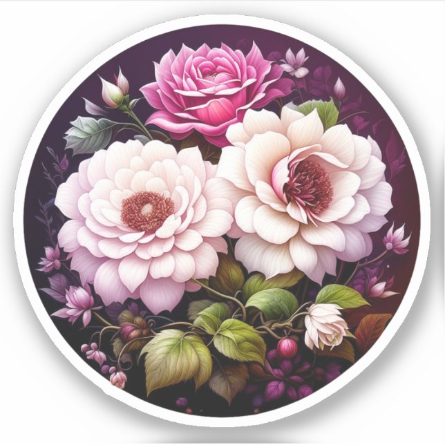 Sticker Roses roses roses florales (Devant)