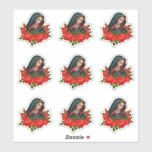Sticker Roses rouges de mère douleureuse de Vierge Marie
