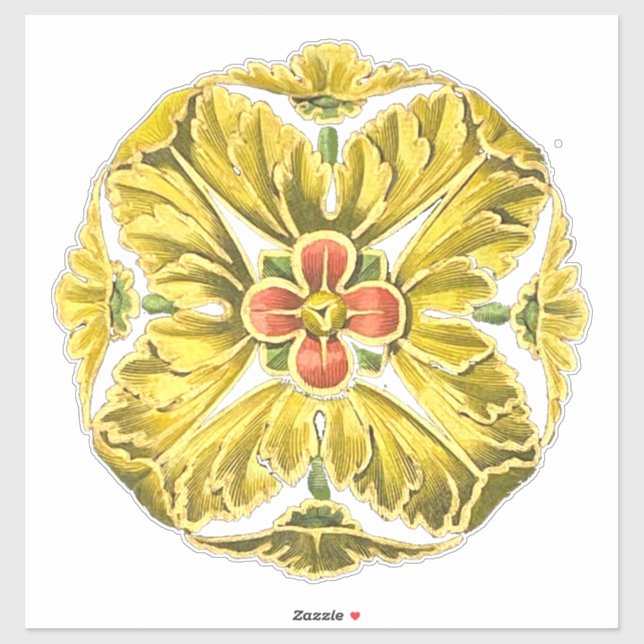 Sticker Rosette architecturale antique n° 3 (Feuille)