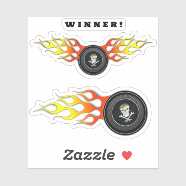 Sticker Roue de flammes Mécanique (Feuille)