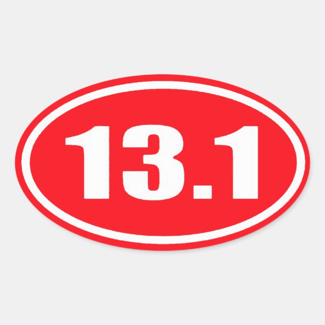 Sticker rouge 13.1 | Demi-marathon (Devant)