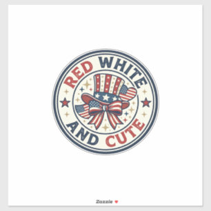 Sticker Rouge Blanc Et Mignon Vêtements Féminins Patriotiq