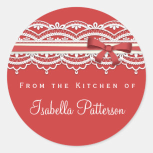 Sticker rouge dentelle Vintage de la cuisine