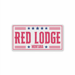 Sticker ROUGE LODGE MONTANA Étoiles & rayures
