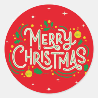 STICKER ROUGE MERRY CHRISTMAS