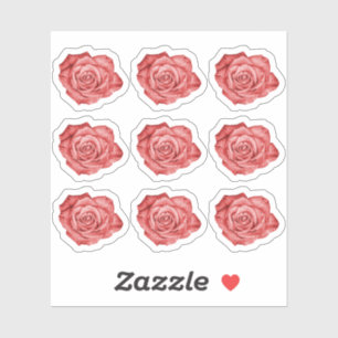 Sticker Rouge Rose élégant Floral Planner / Scrapbook Feui