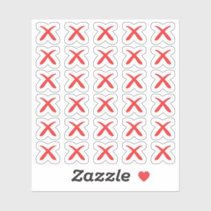 Sticker Rouge X Marquer croix à faire Liste Annulé Icon Pl