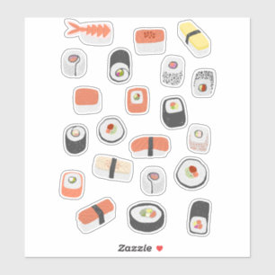 Sticker Rouleau Maki Nigiri Sushi Japonais