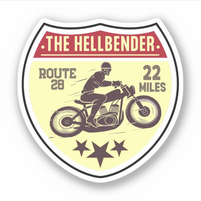 Sticker Route 28 Moto de Caroline du Nord (Devant)