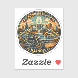 Sticker Route 66 Chicago Fontaine Buckingham Papeterie