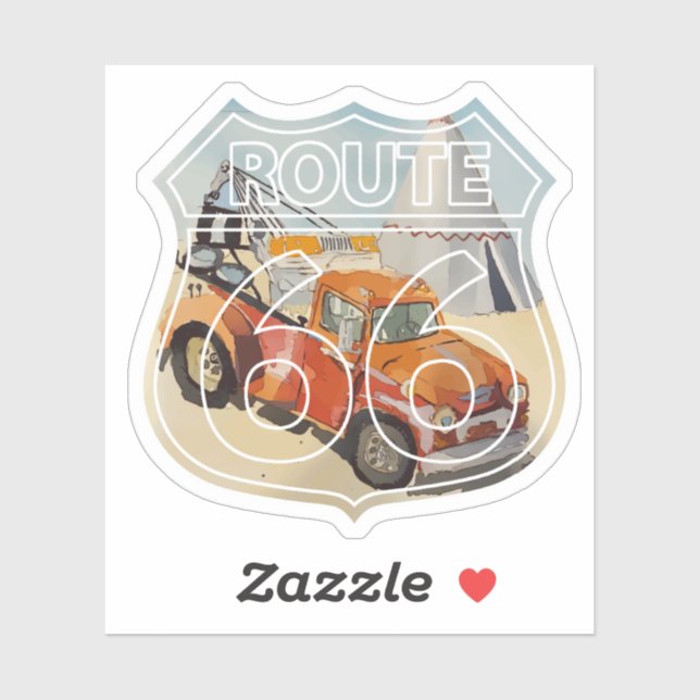 Sticker Route 66 Holbrook Wrecker (Feuille)