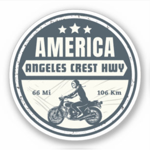 Sticker Route Angeles Crest Autoroute de Californie Route