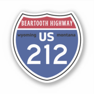Sticker Route Beartooth Highwayus 212 Montana-Wyoming
