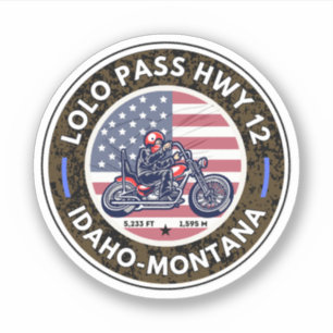 Sticker Route de Lolo pass Oregon voyage à moto