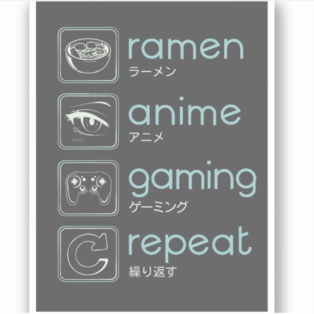 STICKER ROUTINE ANIME ET JEU (Devant)