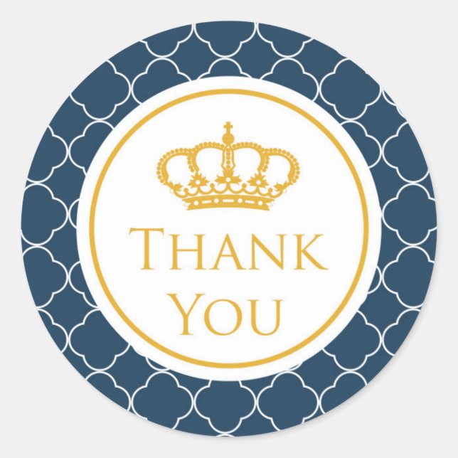 Sticker Royal Blue Crown Merci (Devant)