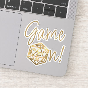Sticker RPG Game On Gold Tabletop PnP Role Player Dice