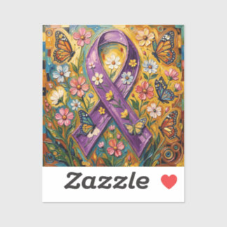 Sticker Ruban de sensibilisation violet Fibro