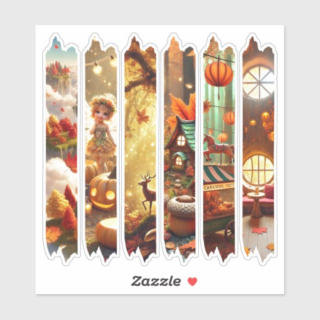 Sticker Ruban washi scrapbook Fantaisie Automnale Fantaisi (Feuille)