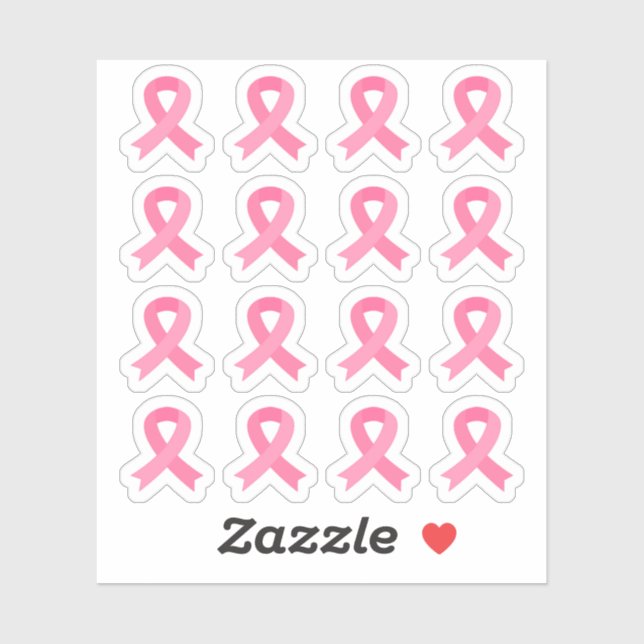Sticker Rubans de sensibilisation au cancer du sein Rose S (Feuille)
