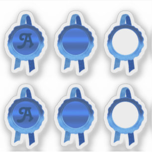 Sticker Rubans Faux Award/Certificat Seal (Blue Assort)
