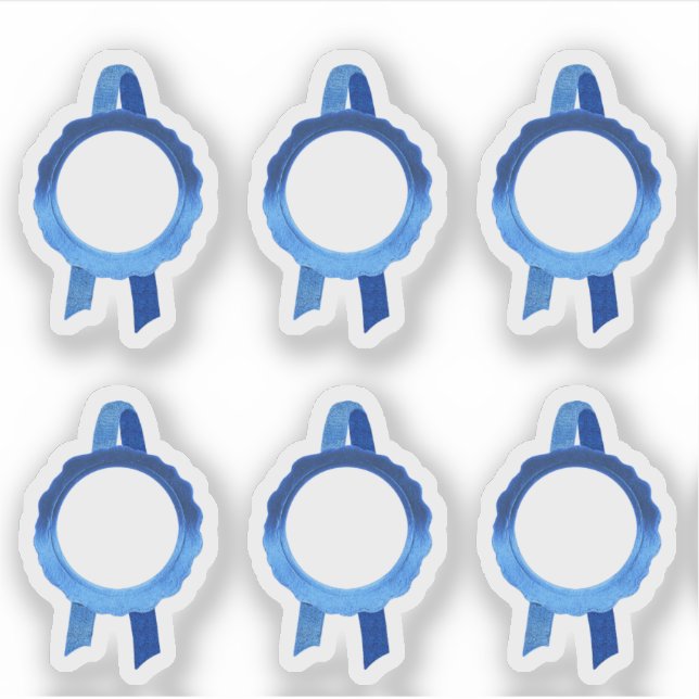 Sticker Rubans Faux Award/Certificat Seal (Blue Hollow) (Devant)