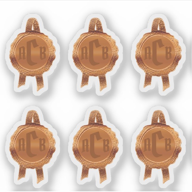 Sticker Rubans Faux Award/Certificat Seal (BronzeInitial) (Devant)