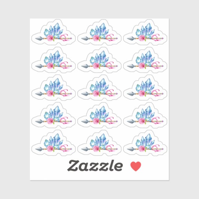 Sticker Russe Bohème Cristal Gems Arrow Gypsy Planner (Feuille)