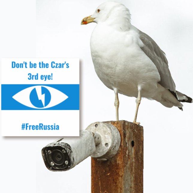 Sticker Russie Libérez l'anglais démocratique - Troisième  (Russia Free Democratic English - Third Eye Sticker by The Social Observatory Shop)