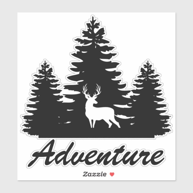 Sticker Rustic Deer Forest Adventure (Feuille)