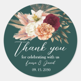 Sticker Rustic Mariage Emerald