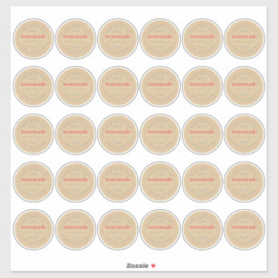 Sticker Rustique confiture maison Can Kraft papier 2 pouce