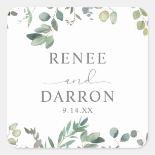 Sticker Rustique Eucalyptus Greenery Duo 3 Carré