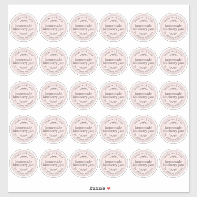 Sticker Rustique maison confiture de bleuets Pastel rose 2 (Feuille)