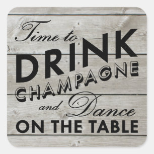 Sticker rustique temps pour boire du champagne