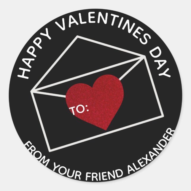 Sticker Sac Favour pour les petits Valentine (Devant)