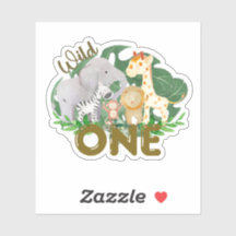 Safari Wild One Animaux Feuilles tropicaux