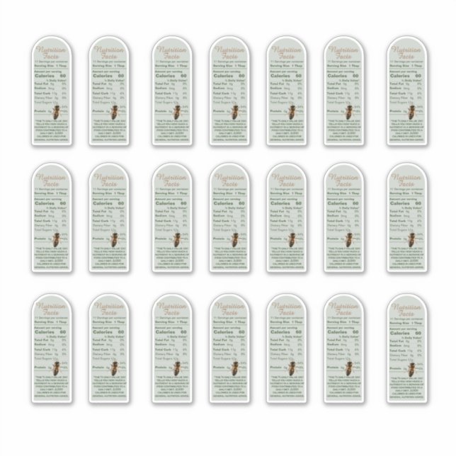 Sticker Sage 8 oz Bouth Jar valeur nutritive avec le vinyl (Devant)