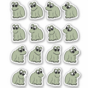 Sticker Sage Bubble Frogs - les enfants verts mignons.