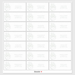 Sticker Sage Green Botanical Bridal Tea Adresse d'invité
