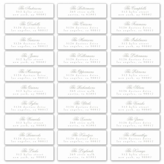 Sticker Sage Green Classic Calligraphie Adresse Invité (Devant)