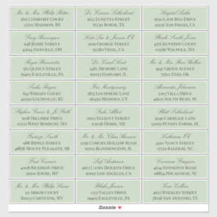 Sticker Sage Green Elegant Script 24 Mariage Adresse du cl