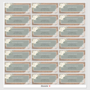 Sticker Sage Green Eucalyptus Blanc Floral Adresse St