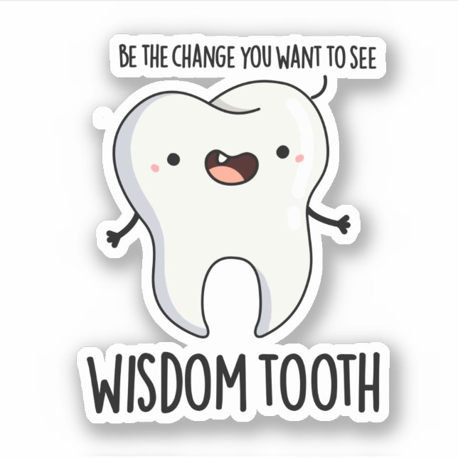 Sticker Sagesse Dent Dentelle Dentelle Sage Dentelle Pun d (Devant)