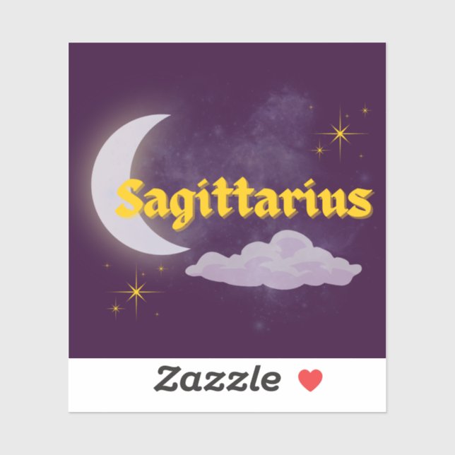 Sticker Sagittaire Céleste esthétique Lune Cloud Stars (Feuille)
