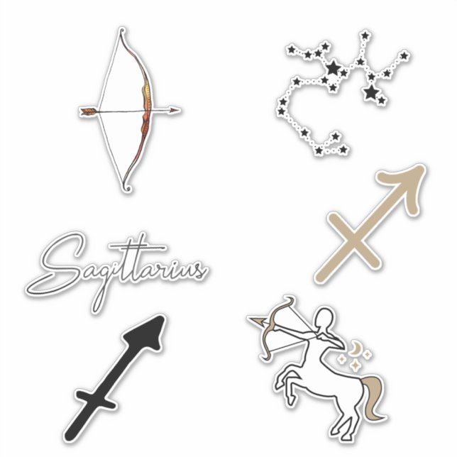 Sticker Sagittaire l'Archer astrologie zodiaque anniversai (Devant)